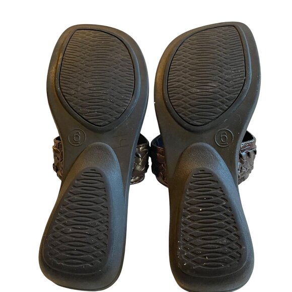 White Mountain Womens Size 6 Bentley Brown Braided Toe Post Sandals - Picture 6 of 7